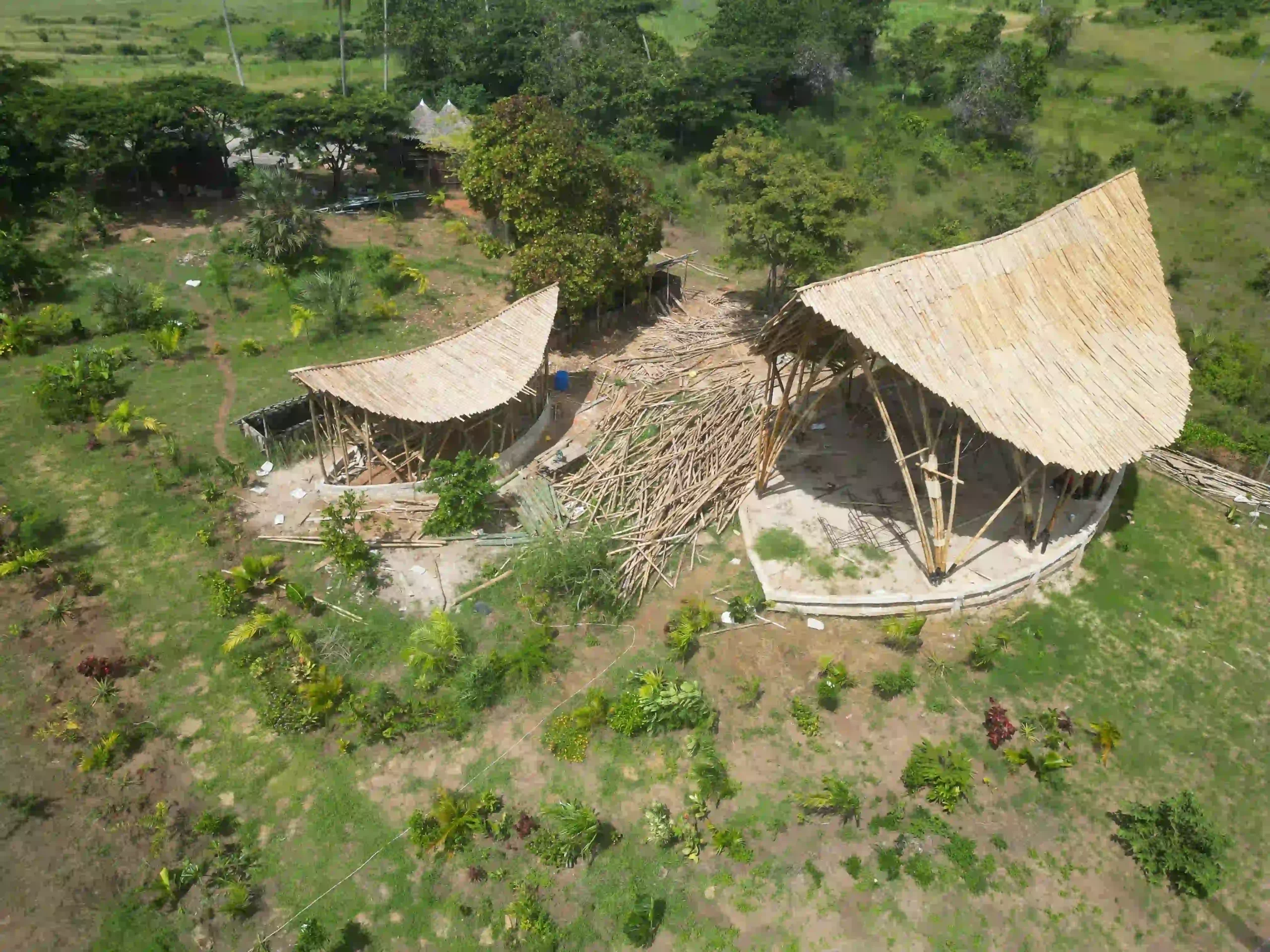 Farm structures in the green landscape